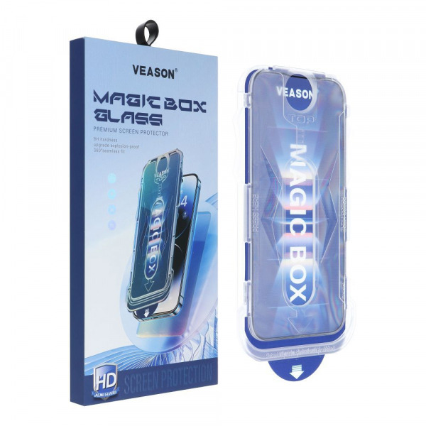 Folie de protectie Ecran Veason PRO pentru Apple iPhone 17e / 16e / 14 / 13 Pro, Sticla Securizata, Full Glue, 6D, Neagra