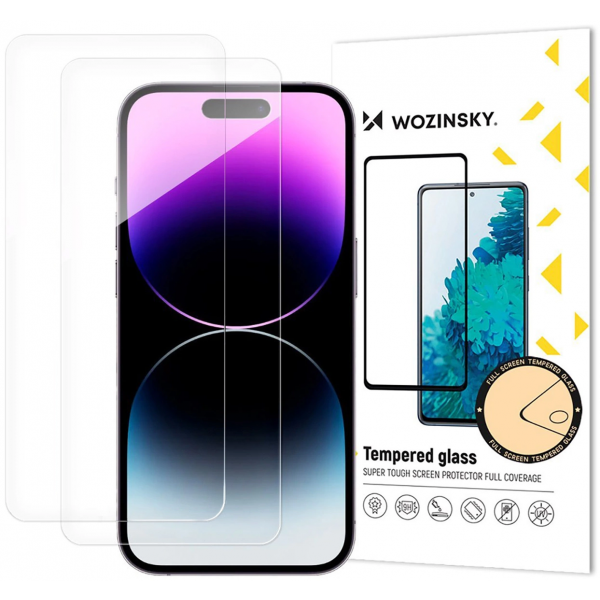Folie de protectie Ecran WZK pentru Apple iPhone 18 Pro / 17 Pro / 16 Pro, Sticla Securizata, Full Glue, Set 2 bucati