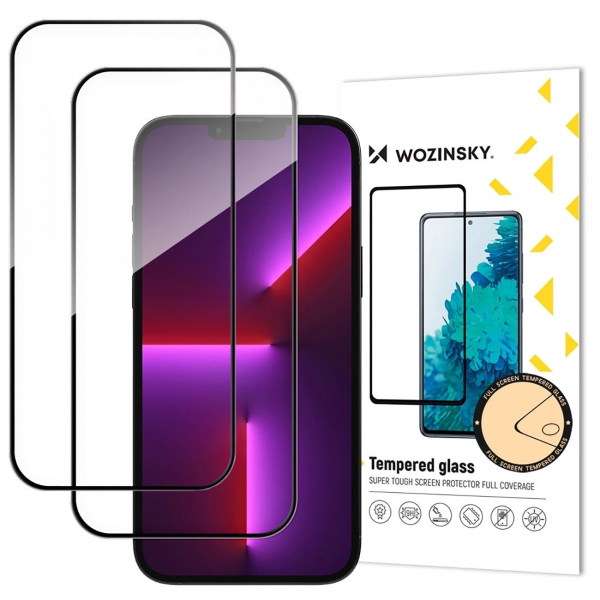 Folie de protectie Ecran WZK pentru Apple iPhone 18 Pro Max / 17 Pro Max, Sticla Securizata, Full Glue, Set 2 bucati, Neagra
