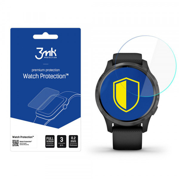 Folie Protectie 3MK Arc pentru Garmin Venu 2S, Set 3 bucati, Plastic