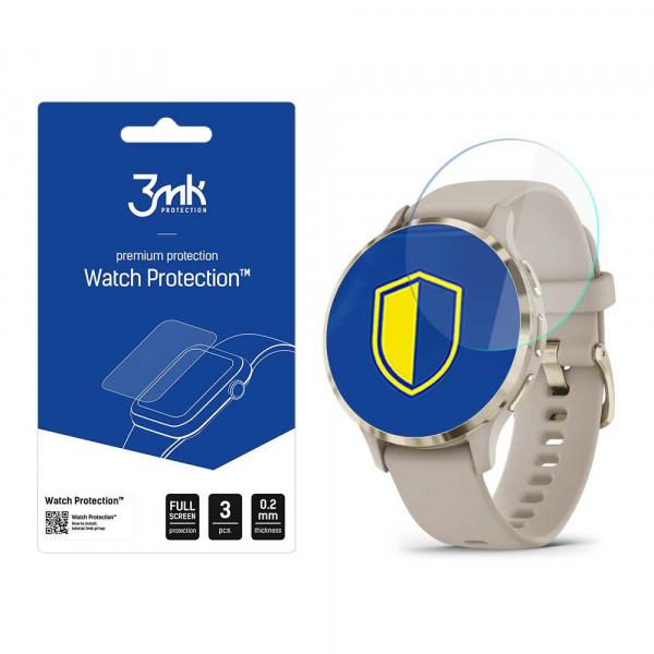 Folie Protectie 3MK Arc pentru Garmin Venu 3S, Set 3 bucati, Plastic