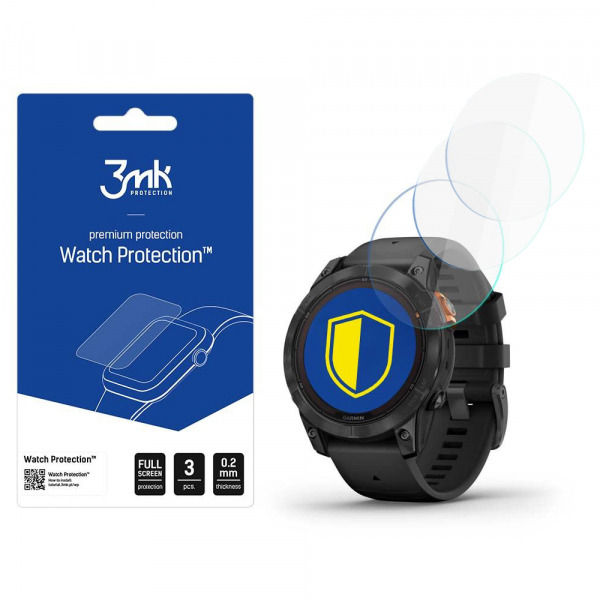 Folie Protectie 3MK FlexibleGlass pentru Garmin Fenix 7 Pro Solar, Set 3 bucati, Sticla Flexibila