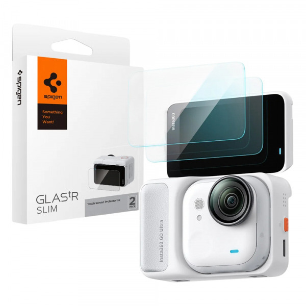 Folie Protectie Ecran Spigen GlastR Slim pentru Insta360 Go Ultra, Sticla Securizata, Set 2 bucati AGL11171