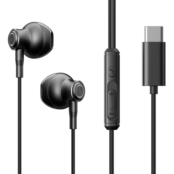 Handsfree USB-C Joyroom JR-EC07, Negru