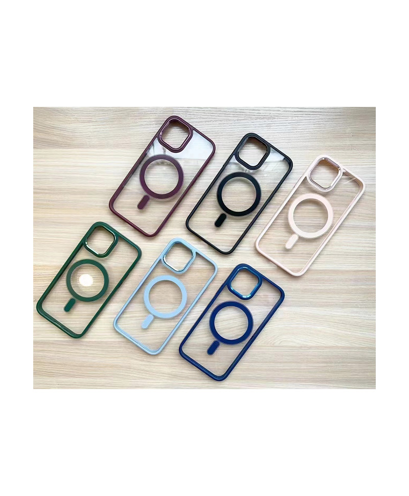 Husa Clear Magnetic Case Apple iPhone 12 Pro Max Verde