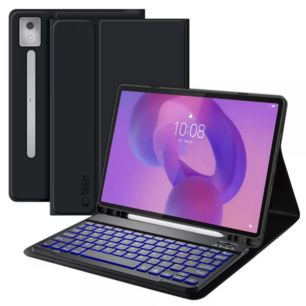 Husa Cu Tastatura pentru Lenovo Idea Tab Pro, Tech-Protect, SC PEN, Neagra