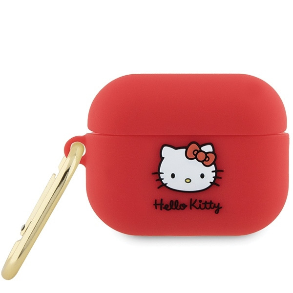 Husa Hello Kitty 3D Kitty Head pentru Apple AirPods Pro 2, Rosie