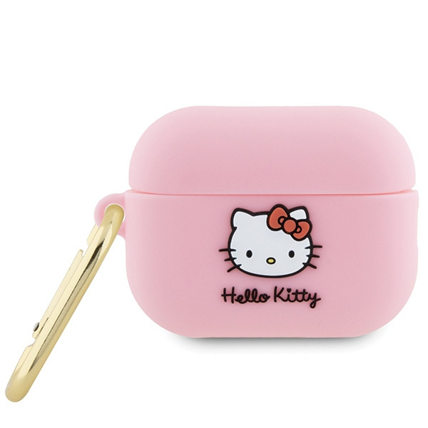 Husa Hello Kitty 3D Kitty Head pentru Apple AirPods Pro 2, Roz