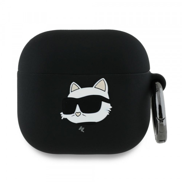Husa Karl Lagerfeld 3D Choupette's Head pentru Apple AirPods 4, Neagra