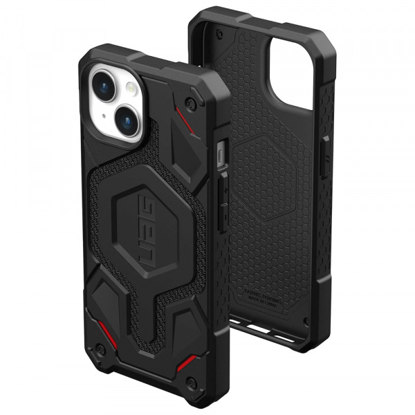 Husa MagSafe pentru Apple iPhone 15 Plus, Urban Armor Gear, Monarch Pro Kevlar, Neagra