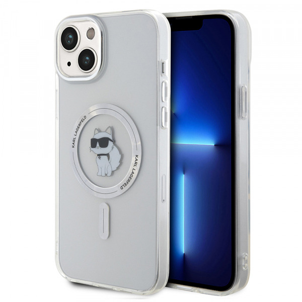 Husa MagSafe pentru Apple iPhone 15 Plus / 14 Plus, Karl Lagerfeld, IML Choupette, Transparenta