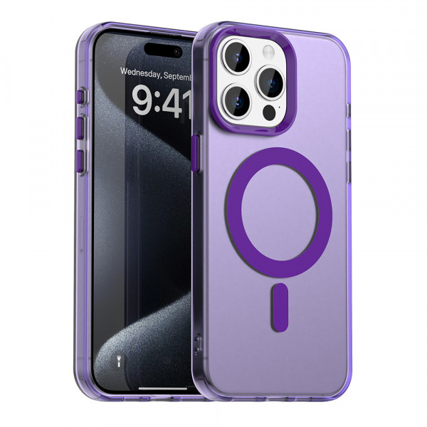 Husa MagSafe pentru Apple iPhone 15 Pro Max, Techsuit, CandyCase, Mov