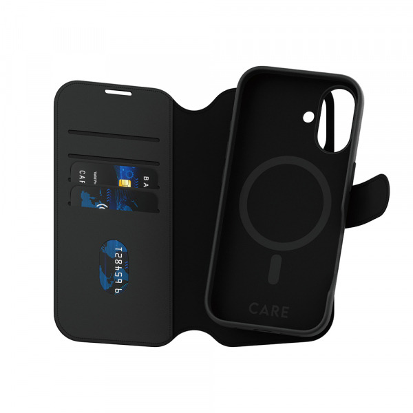 Husa MagSafe pentru Apple iPhone 16, PanzerGlass, Care Feature Tango Two-in-One, Neagra