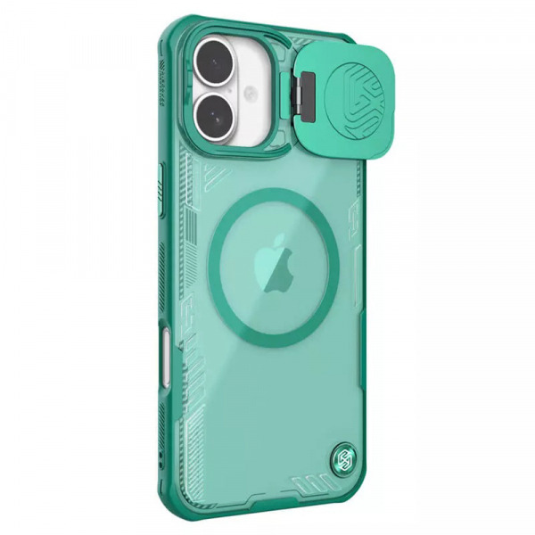 Husa MagSafe pentru Apple iPhone 16 Plus, Nillkin, Iceblade Prop w/o Camera Cutout, Verde