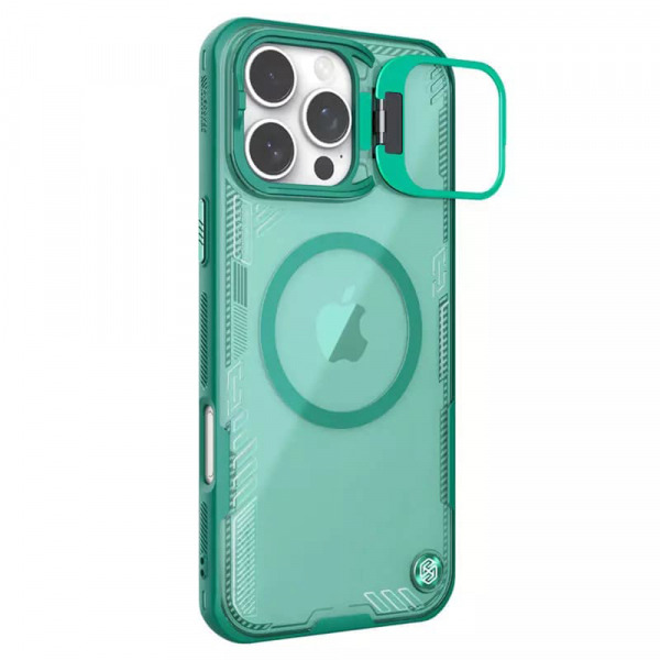 Husa MagSafe pentru Apple iPhone 16 Pro Max, Nillkin, Iceblade Prop (with Camera Cutout), Verde