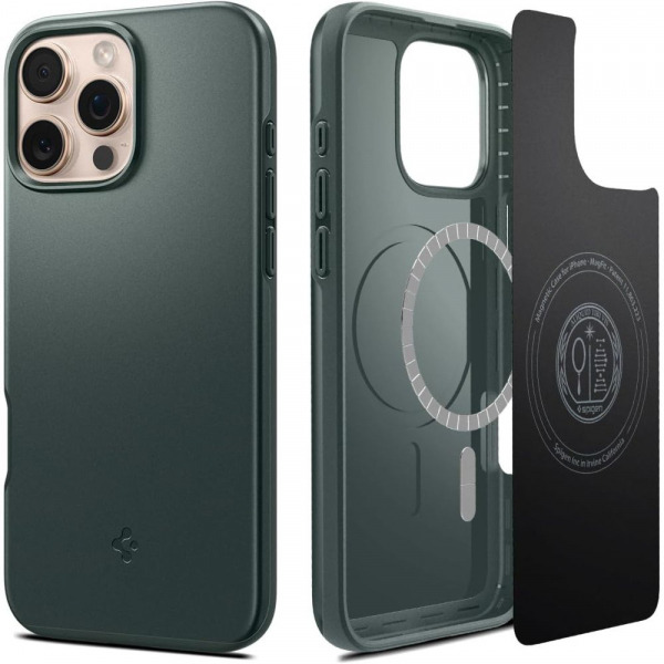 Husa MagSafe pentru Apple iPhone 16 Pro Max, Spigen, Thin Fit, Verde