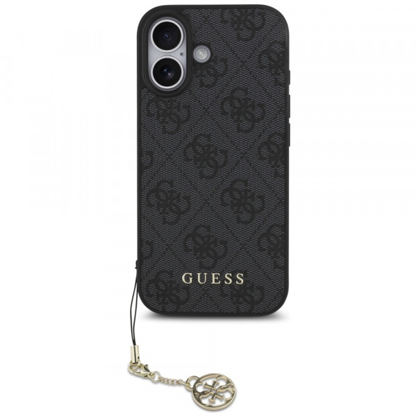 Husa MagSafe pentru Apple iPhone 17, Guess, 4G Charm Cradle, Neagra