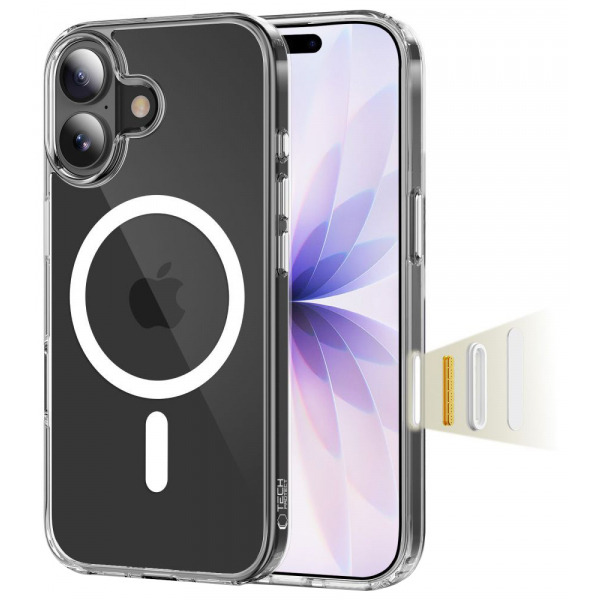 Husa MagSafe pentru Apple iPhone 17, Tech-Protect, Flexair Hybrid CC, Transparenta