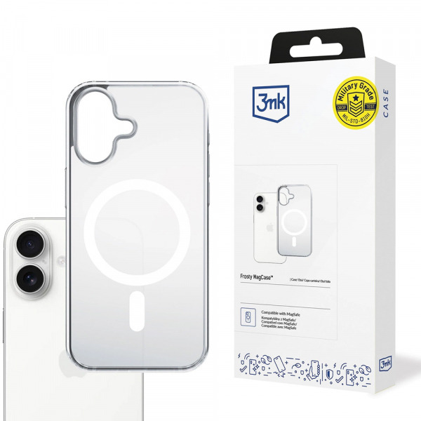 Husa MagSafe pentru Apple iPhone 17, 3MK, Frosty MagCase, Alba