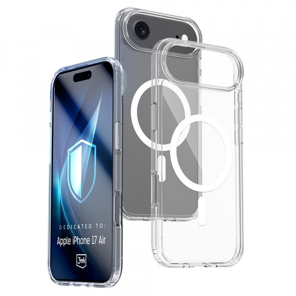 Husa MagSafe pentru Apple iPhone 17 Air, 3MK, Armor MagCase, Transparenta