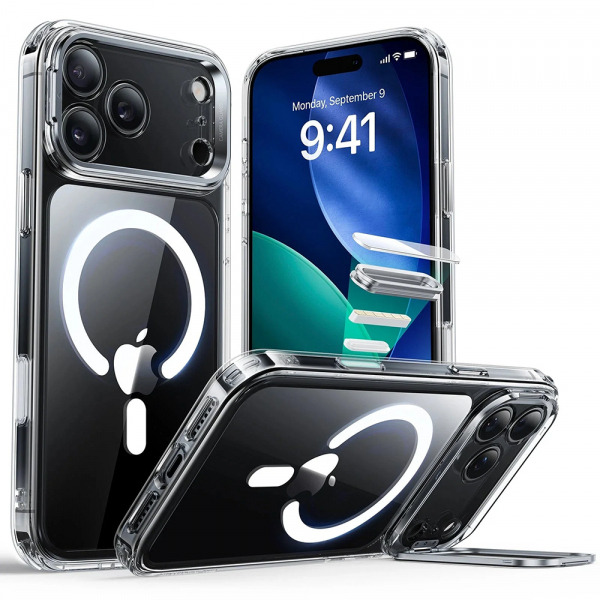 Husa MagSafe pentru Apple iPhone 18 Pro Max / 17 Pro Max, ESR, Classic Hybrid Kickstand, Transparenta