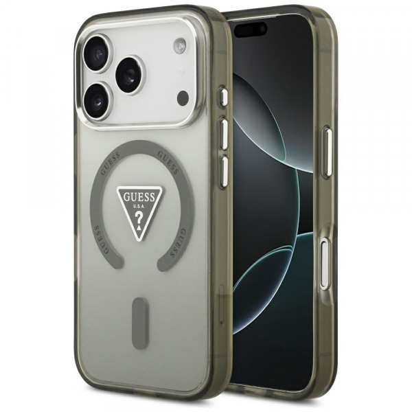 Husa MagSafe pentru Apple iPhone 18 Pro Max / 17 Pro Max, Guess, IML Gradient Triangle Logo, Kaki