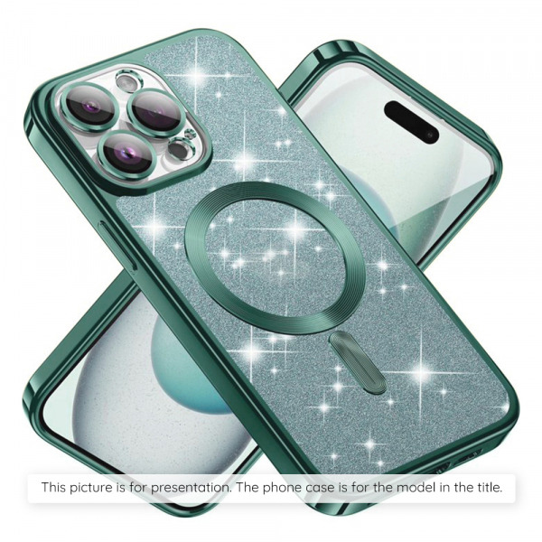 Husa MagSafe pentru Apple iPhone 17, Techsuit, Luxury Glitter, Verde Deschis