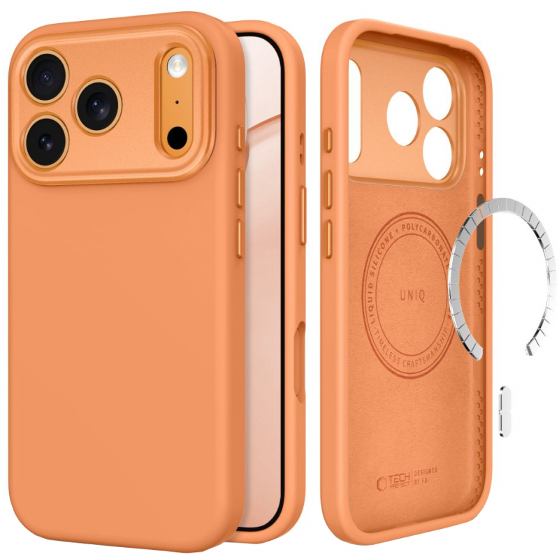 Husa MagSafe pentru Apple iPhone 18 Pro / 17 Pro, Tech-Protect, Uniq CC, Portocalie
