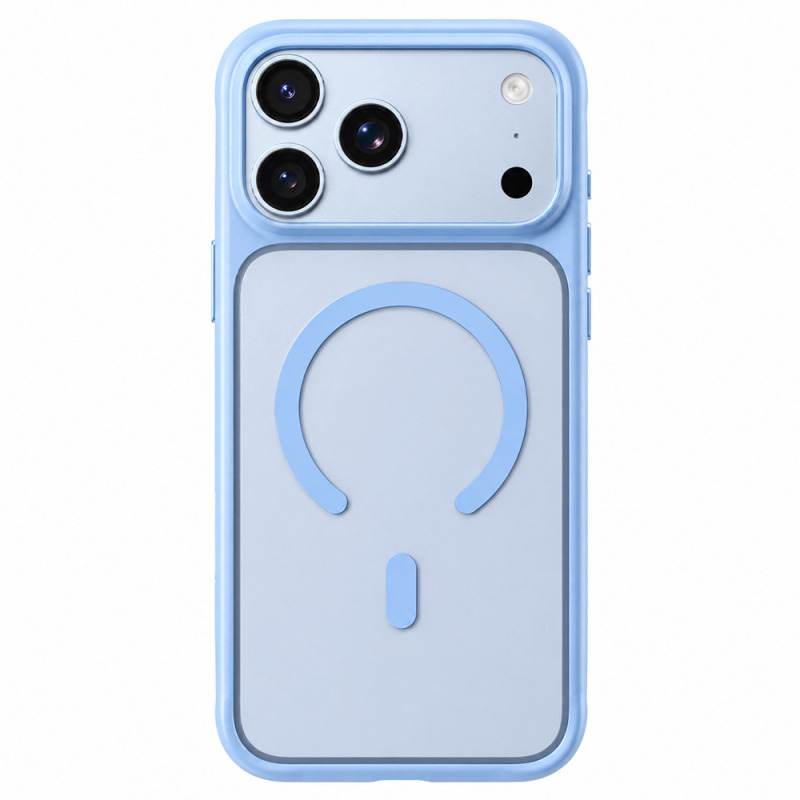 Husa MagSafe pentru Apple iPhone 18 Pro Max / 17 Pro Max, Blueo, Skin Friendly Anti-Drop, Albastra Satinata