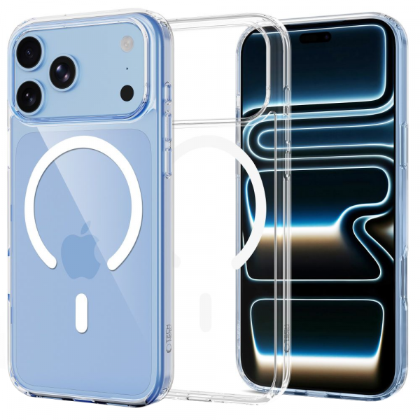Husa MagSafe pentru Apple iPhone 18 Pro Max / 17 Pro Max, Tech-Protect, Flexair Hybrid, Transparenta