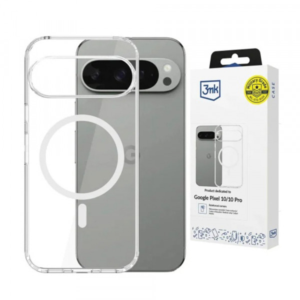 Husa MagSafe pentru Google Pixel 10 Pro / 10, 3MK, Armor MagCase, Transparenta