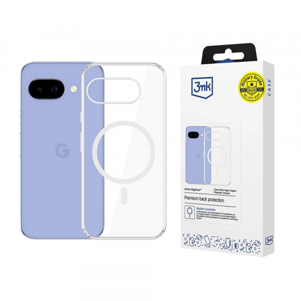 Husa MagSafe pentru Google Pixel 10a, 3MK, Armor MagCase, Transparenta