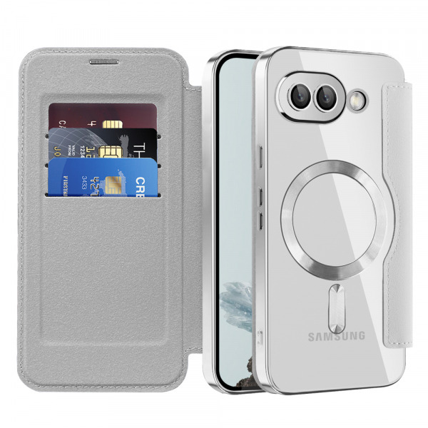 Husa MagSafe pentru Google Pixel 9a, Techsuit, SmartMag Book, Gri