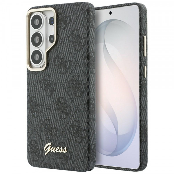 Husa MagSafe pentru Samsung Galaxy S26 Ultra S948, Guess, 4G Script Logo, Neagra
