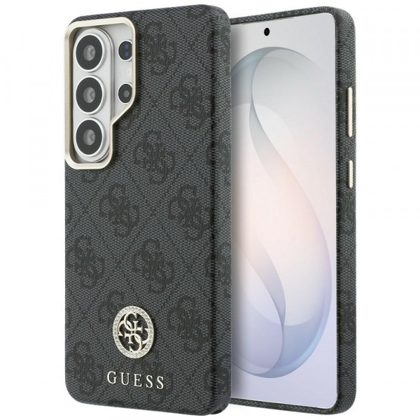 Husa MagSafe pentru Samsung Galaxy S26 Ultra S948, Guess, Strass Round Logo, Neagra