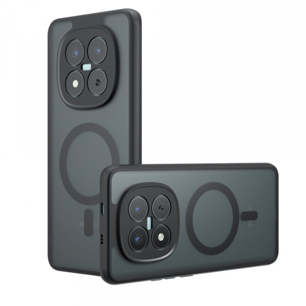 Husa MagSafe pentru Xiaomi Poco M8 Pro / Redmi Note 15 Pro+ 5G, Techsuit, PureFrost, Neagra Satinata