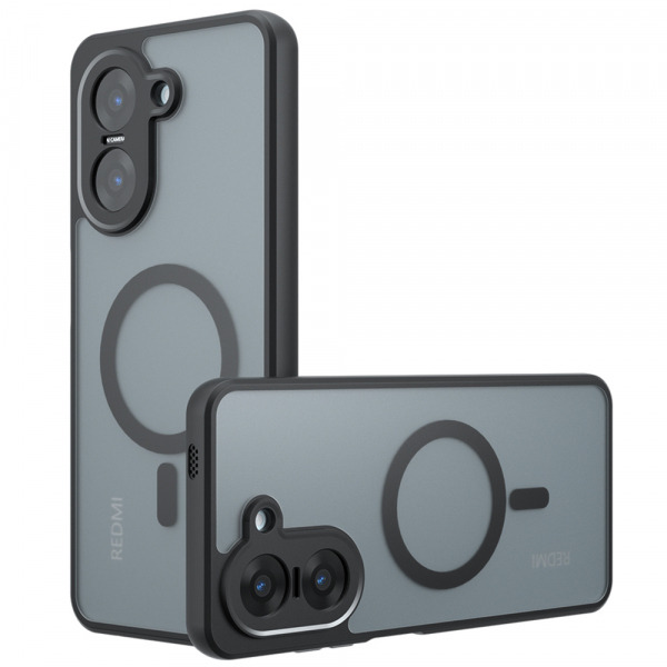 Husa MagSafe pentru Xiaomi Redmi A5 4G (Standard), Techsuit, PureFrost, Neagra