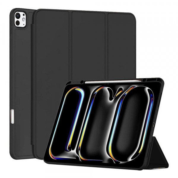 Husa pentru Apple iPad Pro 13 (2024), Techsuit, Flex Trifold, Neagra