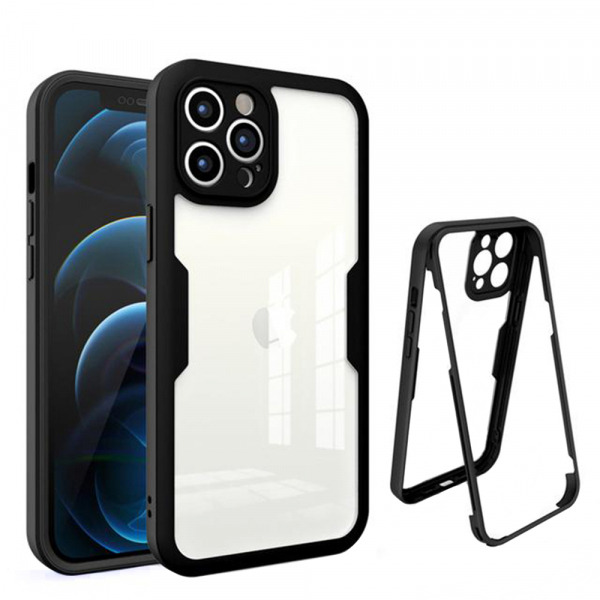Husa pentru Apple iPhone 12 Pro Max, Techsuit, ColorVerse 360, Neagra