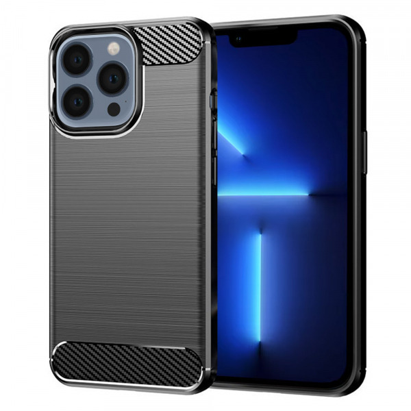 Husa pentru Apple iPhone 13 Pro Max, Techsuit, Carbon, Neagra