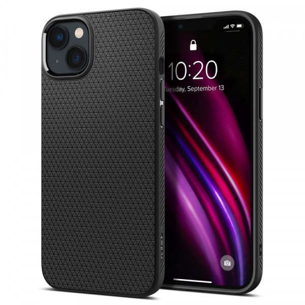 Husa pentru Apple iPhone 14, Spigen, Liquid Air, Neagra Mata ACS05037