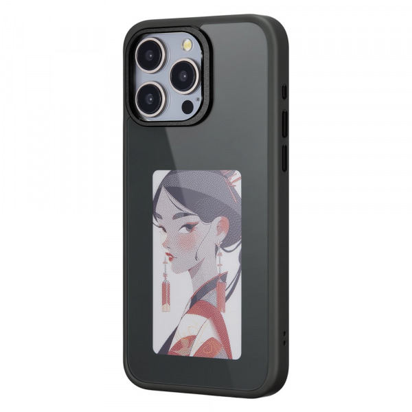 Husa pentru Apple iPhone 14 Pro, OEM, Display Customized E-Ink, Neagra