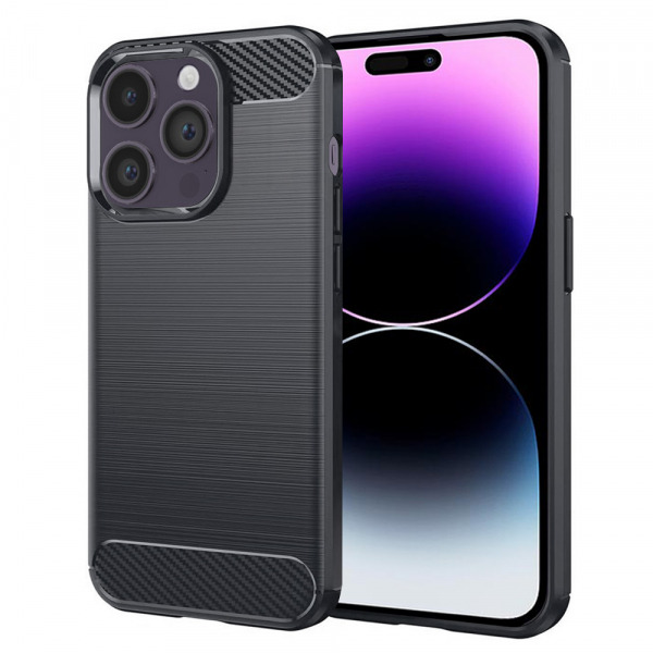 Husa pentru Apple iPhone 14 Pro Max, Techsuit, Carbon, Neagra