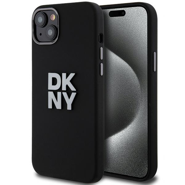 Husa pentru Apple iPhone 15, DKNY, Liquid Silicone Metal Logo, Neagra