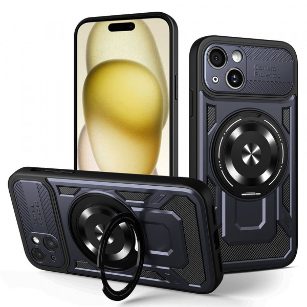Husa pentru Apple iPhone 15 Plus, Techsuit, RuggedCam, Albastra