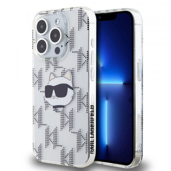 Husa pentru Apple iPhone 15 Pro, Karl Lagerfeld, IML Electroplated Choupette Head, Transparenta