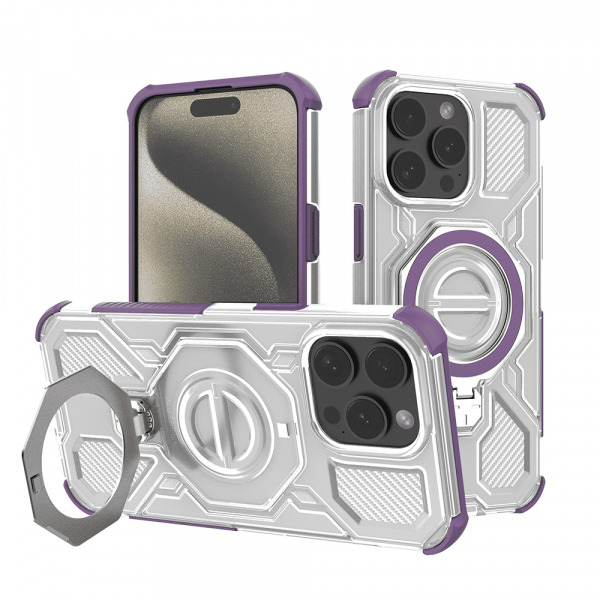 Husa pentru Apple iPhone 15 Pro Max, Techsuit, Carbon Shield Pro, Mov