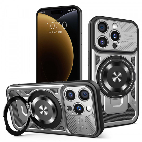 Husa pentru Apple iPhone 15 Pro Max, Techsuit, RuggedCam, Gri