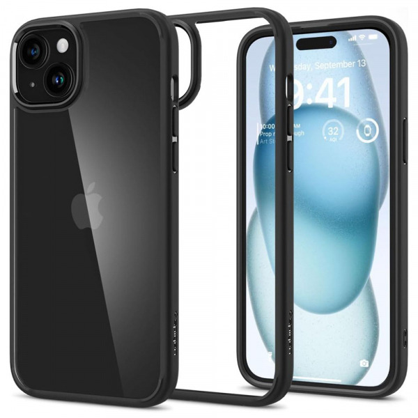 Husa pentru Apple iPhone 15, Spigen, Ultra Hybrid, Neagra Mata ACS06799