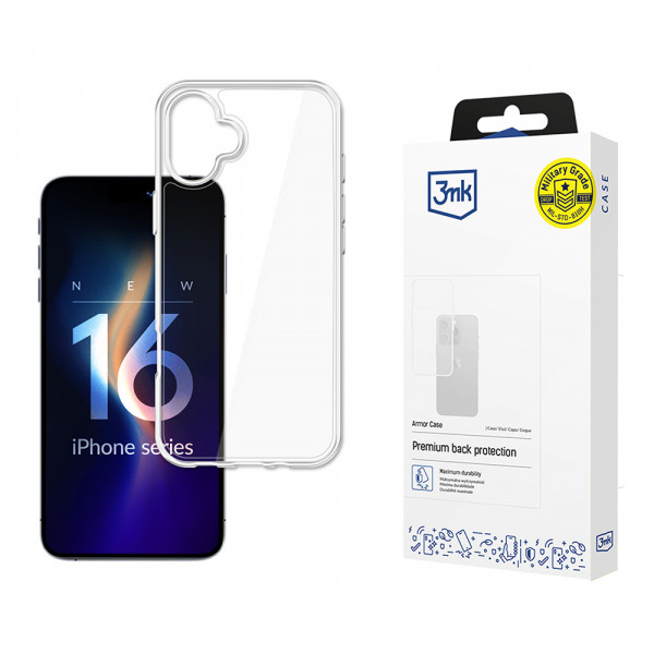 Husa pentru Apple iPhone 16, 3MK, Armor, Transparenta